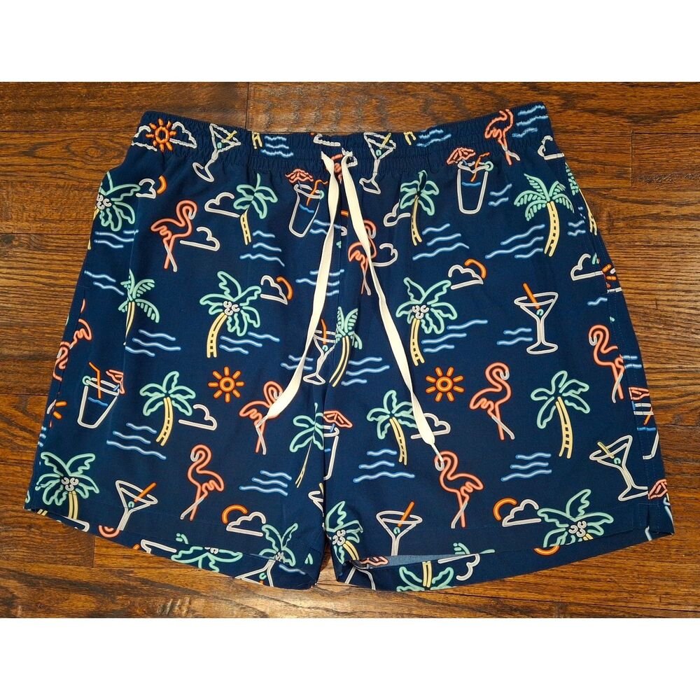 Chubbies Neon Palm Trees 5.5" Inseam Lined Swim Trunks Men's Size XXL